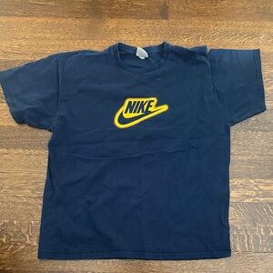 Nike Kids Dark Blue T-Shirt with Yellow Logo